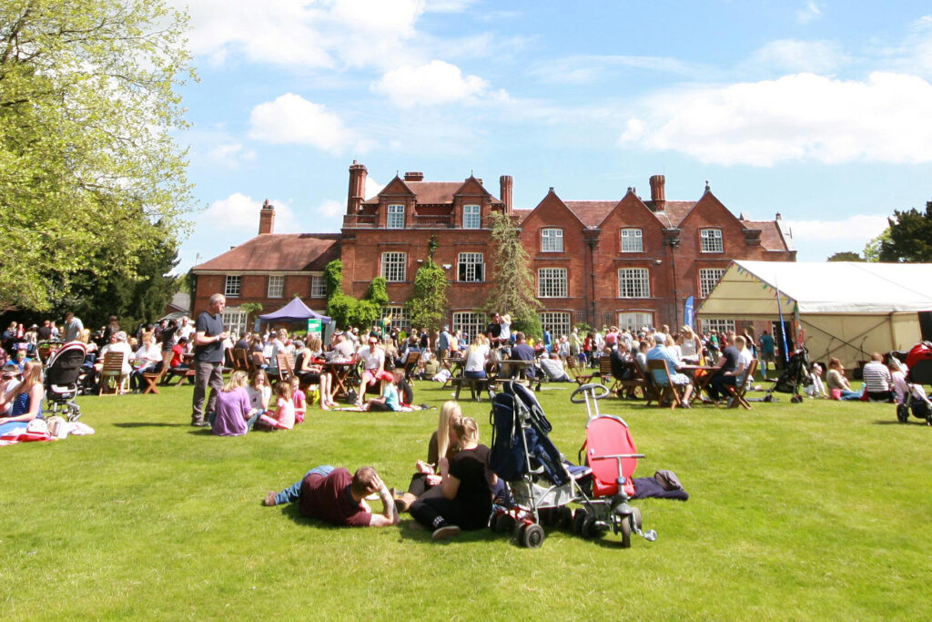 An event on the lawns at Reaseheath